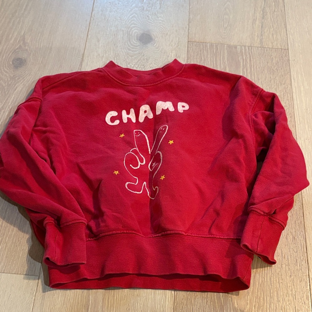 Kids Red Jelly Mallow Graphic Crewneck Sweatshirt